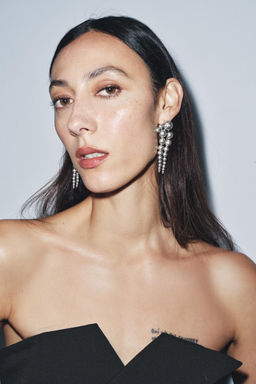 METAL BALL DANGLE EARRINGS