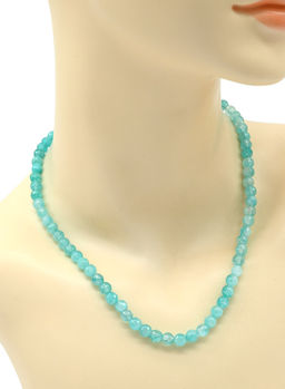 Бусы из камня кальцита граненые 6мм цв.амазонит, 46см