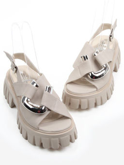 08-XL650-118 BEIGE Босоножки женские (натуральная кожа)