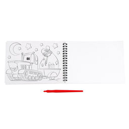 Блокнот лунная гравюра-раскраска С Новым годом Транспорт, 14.8х21 см - Школа талантов фото 5