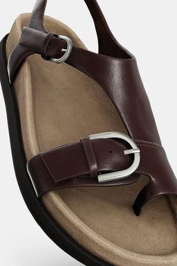 FLAT LEATHER SANDALS - Zara фото 12