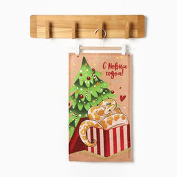 Полотенце Доляна Новогодние подарки 28х46 см, 100% хл, рогожка 164 г/м2