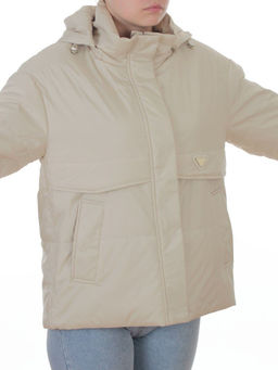 7060 BEIGE Куртка демисезонная женская (100 гр. холлофайбер)