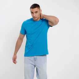 Футболка мужская MINAKU REGULAR FIT: цвет бирюза, р-р 50