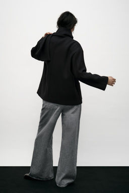 WOOL COAT WITH SCARF - Zara фото 4