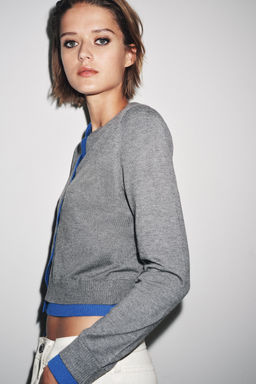 CONTRAST KNIT CARDIGAN - Zara фото 2
