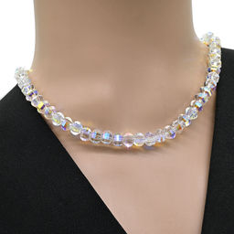 Бусы из циркона рондель 8*6мм цв.хрусталь хамелеон, 44см Радуга камня