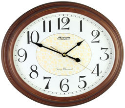 Настенные часы Mirron овальные коричневые P3121A-1VDB