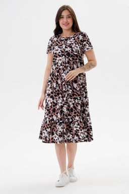 Платье женское из кулирки Кармелита 2 цветок кофе - Амадэль фото 2
