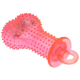Пэт тойс (Pet toys) Игрушка для собаки Косточка массажная 12х6см h4,3см, ПВХ, с пищалкой, светящаяся, на картоне, прозрачная, цвета в ассортименте: синий, розовый, зеленый, желтый (Китай)  фото 2