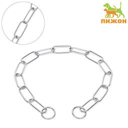 Ошейник - удавка металлический, сварная цепь, длинное звено, 60 см, толщина проволоки 3,5 мм