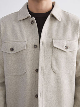 Regular Fit Uzun Kollu Ka?e Erkek G?mlek Ceket