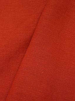 Лен с вискозой с эффектом мятости цв.Темно-оранжевый терракот, СОРТ2, ш.1.4м, лен-53%, виск-47%