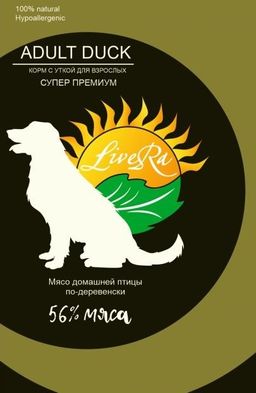 LiveRa Adult Duck корм для взрослых собак, 1,2 кг