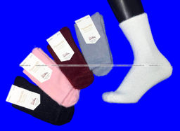 Цена за 10 пар. Термоноски женские ангора НОРКА ШЕРСТЬ высокие однотонные арт. 2781