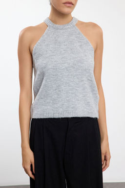 TRENDYOLMILLA Ac?k Gri Yumusak Dokulu H?rka-Bluz Triko H?rka TWOAW25HI00327 фото 4