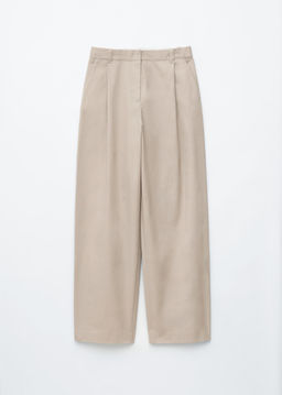 Pantalones de algod?n plisados