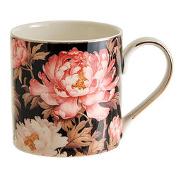 МЛ160L1 Кружка "Японский пион" (400 мл) в подарочной упаковке, черный