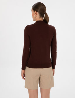Kahverengi Slim Fit Basic Kazak