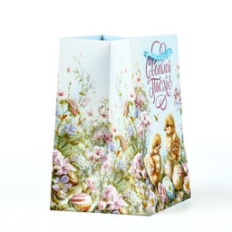 Цена за 3 шт. Пакет подарочный под кулич «Пасха», цыплята, 10×16×10 см