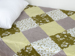 АРТ 042/1 Покрывало (микрофайбер) 150*210 Бежево-оливковый пэчворк