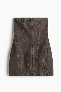 Minivestido bandeau en denim