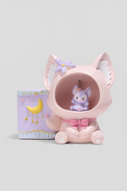Ночник - подставка для канцелярских принадлежностей Baby fox, pink (17 см), пластик