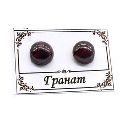 Серьги гвоздики (пусеты) гранат 7мм Радуга камня