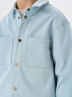 Рубашка джинсовая "Серо-голубой" 7+