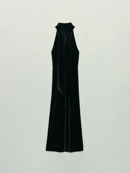 Платье из бархата с воротником халтер / Zarina