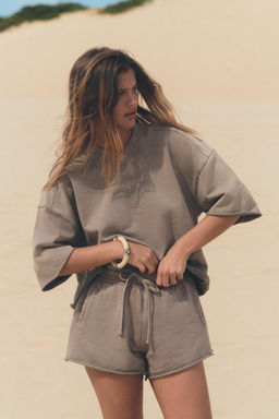 FADED-EFFECT FLEECE SHORTS - Zara фото 12