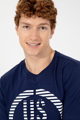 Erkek Lacivert Bisiklet Yaka Ti__rt