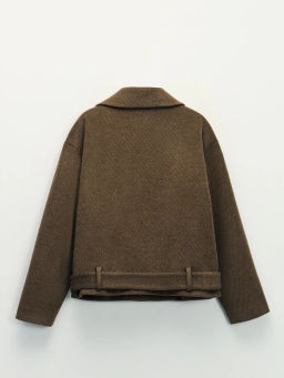 Полупальто с ремнем / Zarina  фото 3