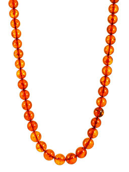 Бусы Шары из натурального формованного янтаря коньячного цвета