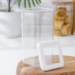 Банка для хранения сыпучих продуктов IDEA «Степ», 1.4 л, 10×21 см, пластик, крышка белая