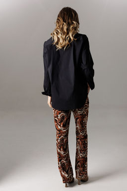 Костюм Lars Style 1196 черный, молочно-коричневый принт