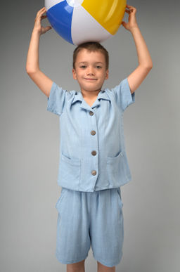 Льняной костюм для мальчика Happyfox