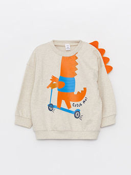 Bisiklet Yaka Uzun Kollu Bask?l? Erkek Bebek Sweatshirt ve E?ofman Alt? 2li Tak?m - Waikiki фото 2