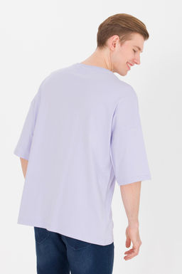 U. S. Polo Assn Мужская сиреневая футболка оверсайз с круглым вырезом - U.s. polo assn фото 5