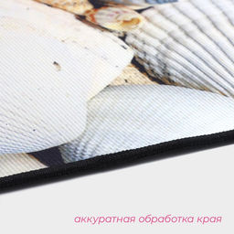 Коврики для ванной и туалета Доляна Ракушки, 2 шт: 40?45 см, 45?75 см  фото 4