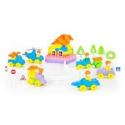 Тележка Caddie + конструктор Строитель (160 элементов) (в пакете)