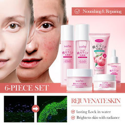 SADOER Подарочный набор косметики с экстрактом персика и лактобактериями 6 в 1  фото 8