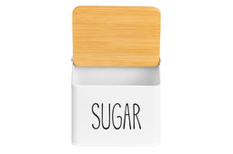 Емкость для хранения 1,5 л 14*11*11 см SUGAR с деревянной крышкой, белая - Elan gallery фото 5