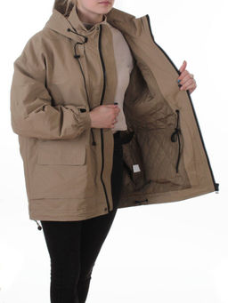 3096 DK. BEIGE Куртка демисезонная женская (100% гр. холлофайбер) - Фабричный китай фото 7
