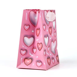 Цена за 4 шт. Пакет ламинированный «Сердца», 9×12×6.5 см