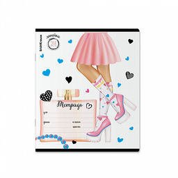 Цена за 10 шт. Тетрадь школьная ученическая ErichKrause Fashion Girl, 24 листа, линейка, выборочный УФ-лак с глиттером (в плёнке по 10 шт.)_MIX-PACK фото 4