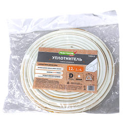 Уплотнитель резин.самокл.D-проф. белый 9х8ммх12м