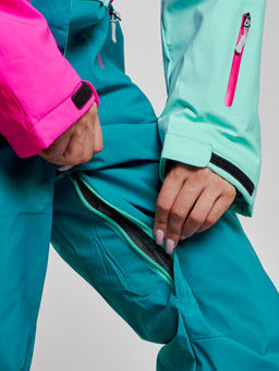 Горнолыжный комбинезон женский зимний бирюзового цвета 2327Br