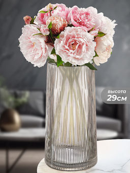 Ваза 14,5*14,5*29,5 см 4 л, серая, стекло