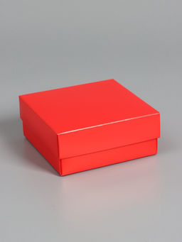 Цена за 5 шт. Коробка складная, крышка-дно, красная, 12×12×5 см